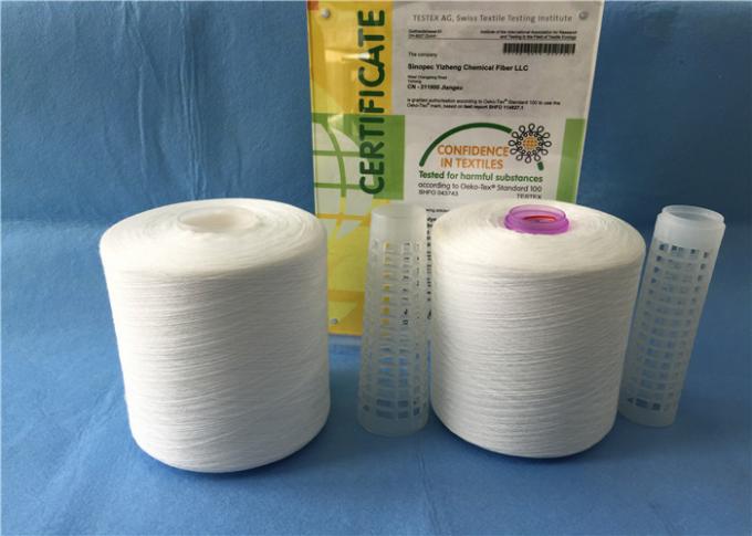 高い粘着性Z/Sのねじれ未加工白いヤーン100%のポリエステル縫う糸
